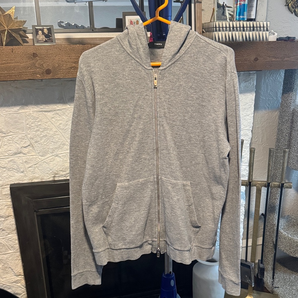 Theory waffle knit double zip hoodie